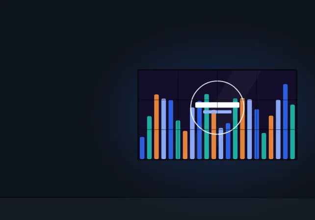 Ilustração: parede LED numa sala escura